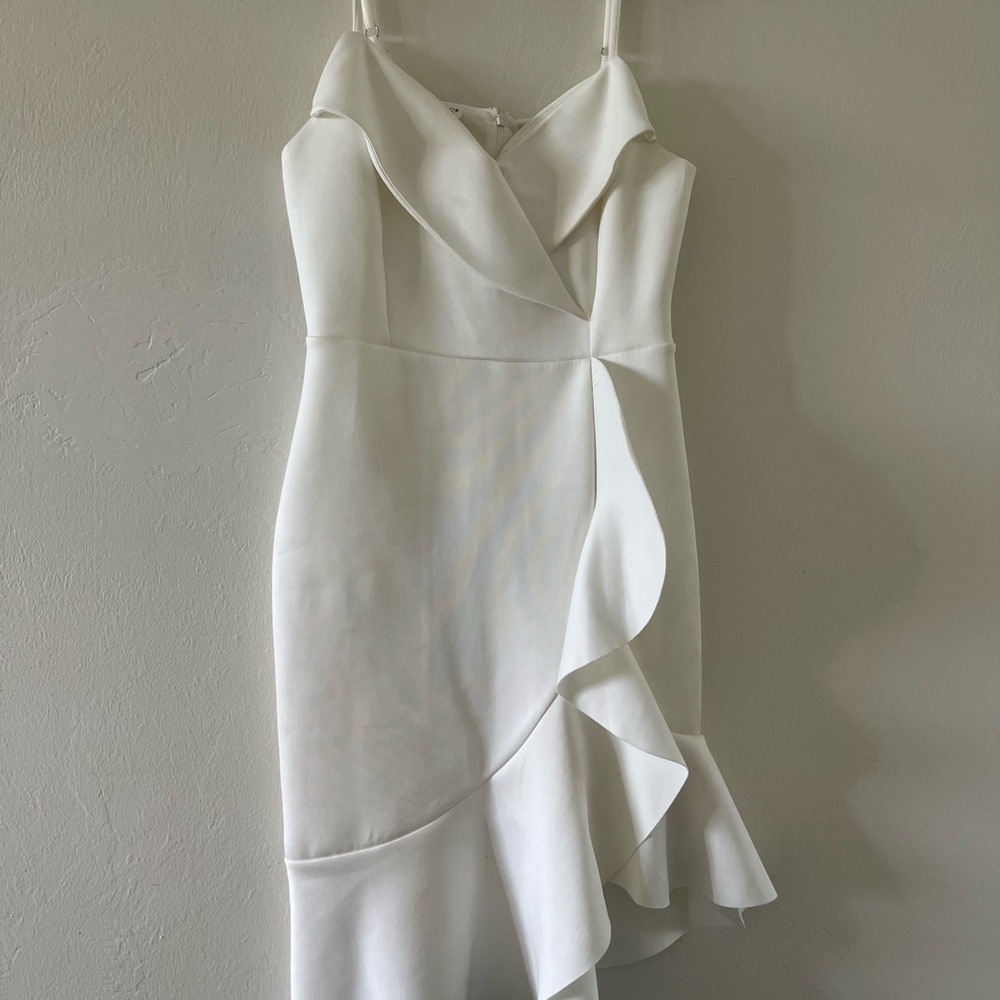 Elegant White Ruffle Dress